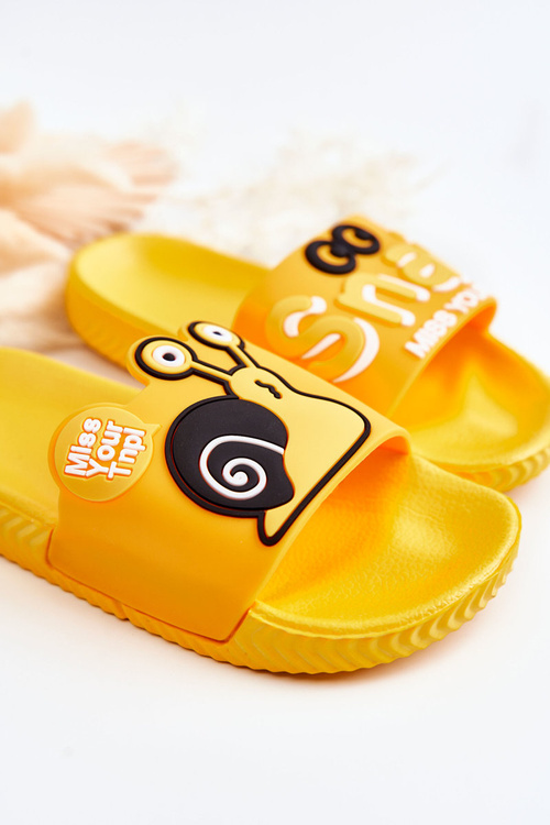 Світлі дитячі тапочки Жовтий Равлик