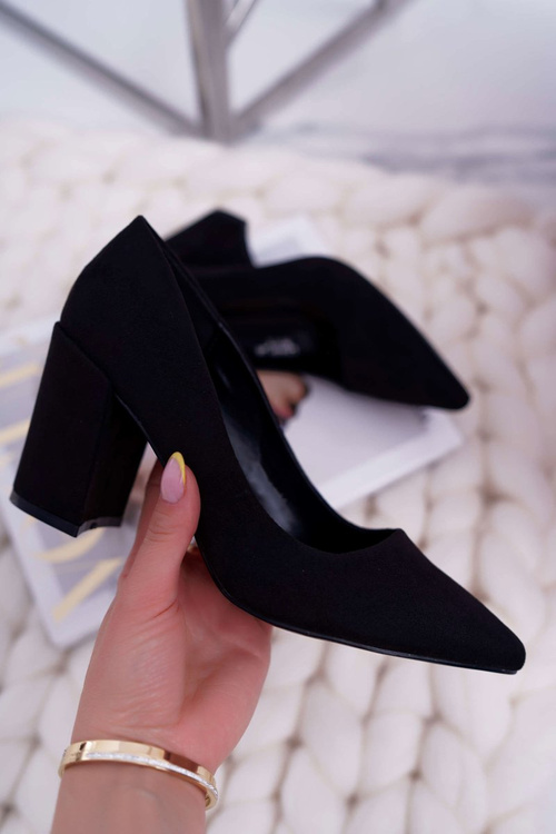 Жіночі туфлі на шпильці Suede Black Neshka