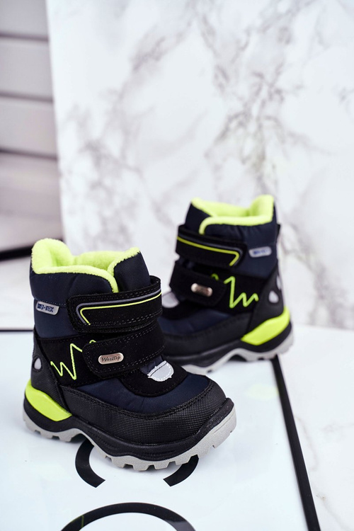 Жіночі зимові черевики теплі з натуральної вовни темно-сині Booom