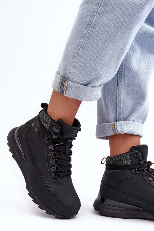 Чоловічі трекінгові черевики на шнурівці чорні Big Star MM274677