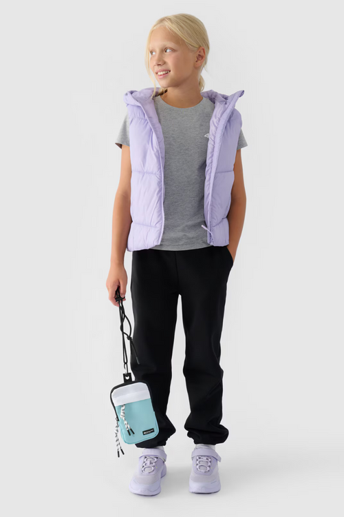 Гладка бавовняна футболка для дівчаток сіра 4F 4FJWMM00TTSHF1658-27M