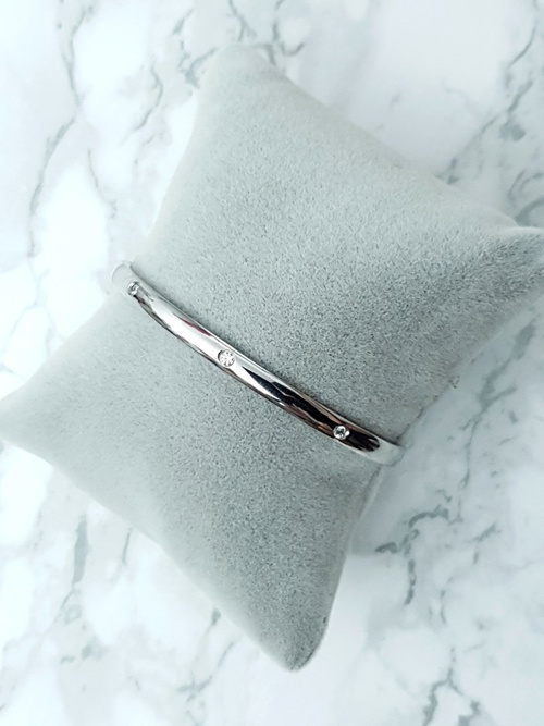 Жіночий сталевий браслет з цирконами Срібна Ведмедиця