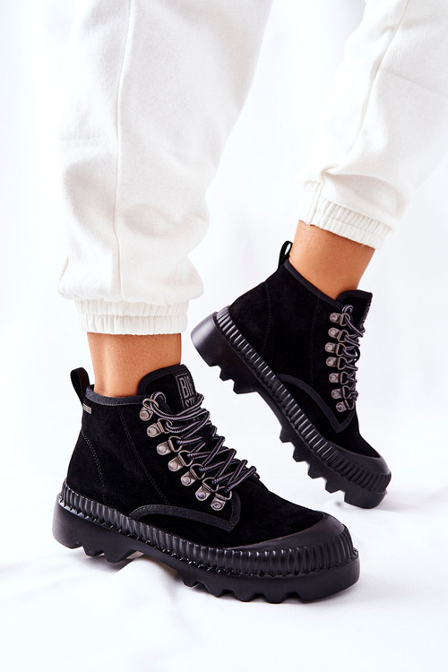 Шкіряні черевики Trapper Big Star II274363 Чорні