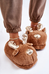 Жіночі хутряні сліпони з оленями коричневого кольору Comet