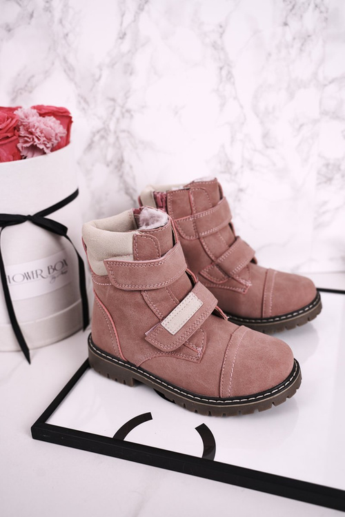 Чоботи дитячі утеплені на хутрі Рожева Емма