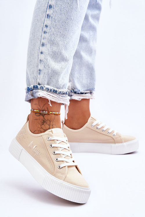 Зручні кросівки на платформі Lee Cooper LCW-23-31-1808L Бежеві