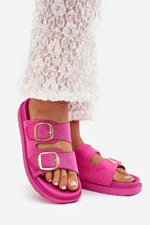 Жіночі Сандалі На Платформі З Золотими Пряжками Фуксія Verena