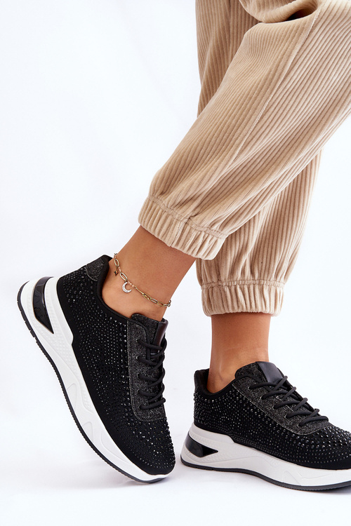 Жіночі кросівки з цирконами Чорний Raiden