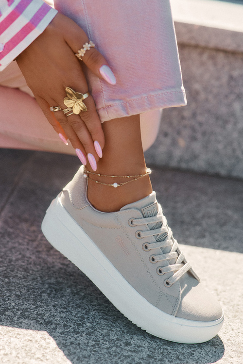 Жіночі Тканинні Кросівки На Платформі Big Star RR274465 Бежеві