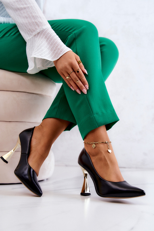 Модні шкіряні човники Lewski Shoes 3083 Чорно-золоті