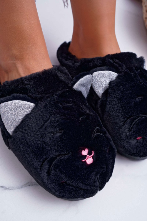 Жіночі тапочки котячі вушка чорні соні