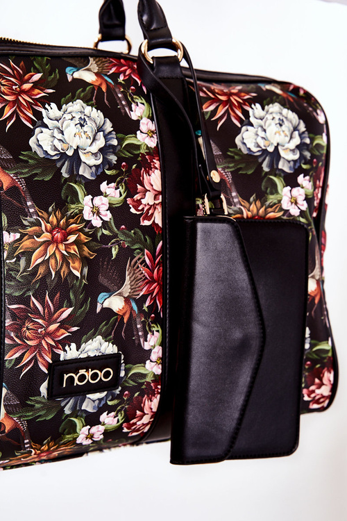 Велика дорожня сумка NOBO M3150-CM20 Flowers чорна