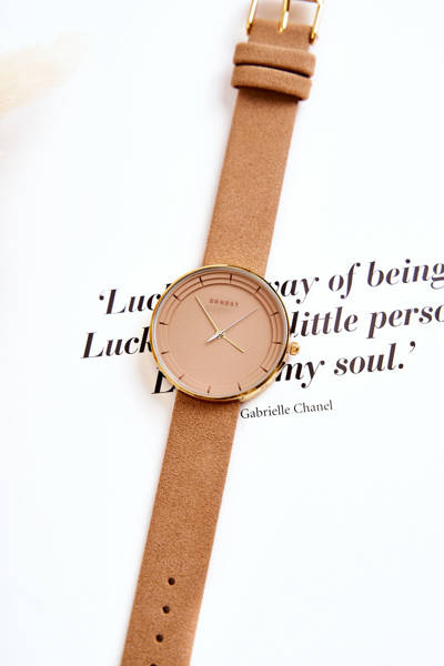 Жіночий аналоговий замшевий годинник без нікелю Ernest Beige