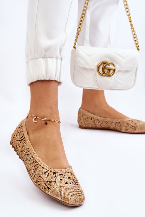 Ажурні модні балетки бежеві Thiago