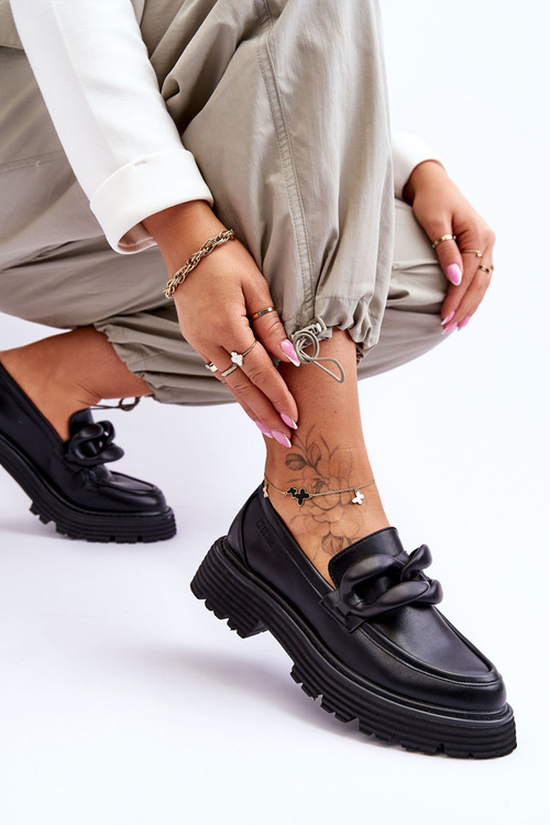 Шкіряні мокасини Туфлі Big Star LL274580 Чорні