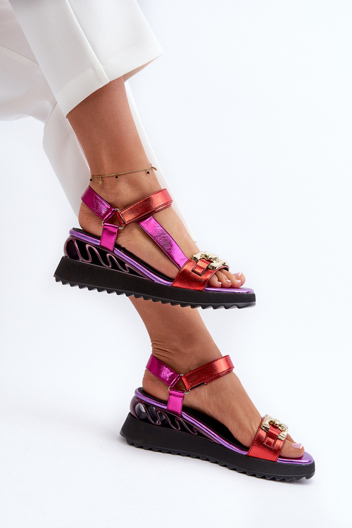 Жіночі босоніжки на танкетці D&A CR954 Фіолетові