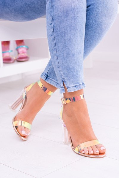 Прозорі босоніжки Lu Boo Golden Pink Mirage