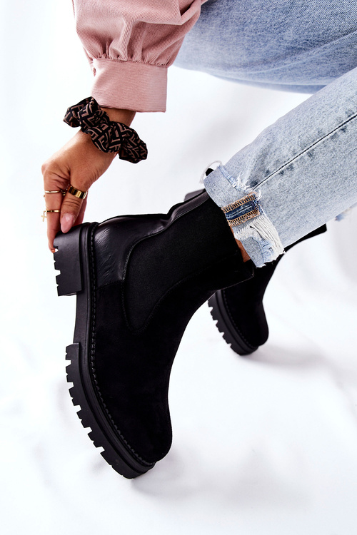 Чоботи утеплені на блискавці Чорні Prestons