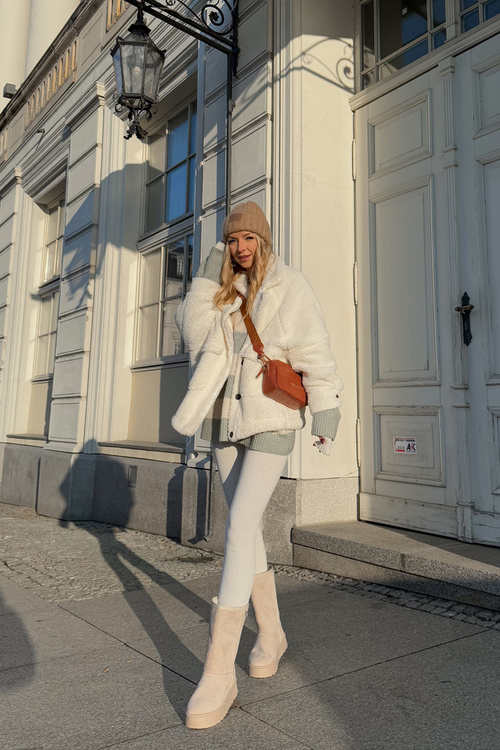 Високі зимові черевики на платформі Big Star OO274894 Світло-бежевий