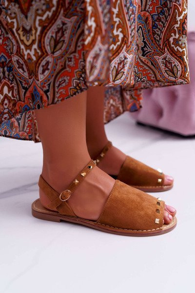 Жіночі замшеві босоніжки Lu Boo Camel Silena