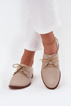 Жіночі шкіряні елегантні шнурівки Zazoo 4238 Бежевий