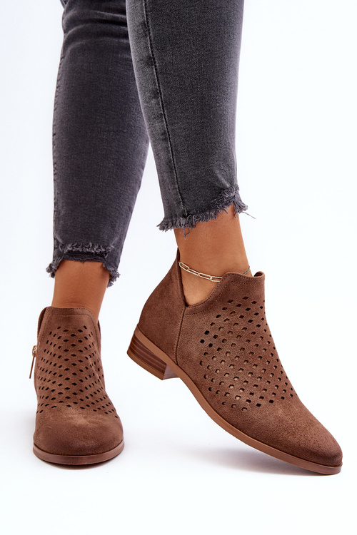 Жіночі замшеві чоботи на блискавці бежеві Belliano