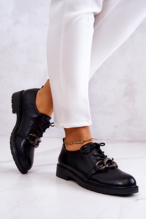 Шкіряні туфлі на перев'язці з орнаментом Black Larosa