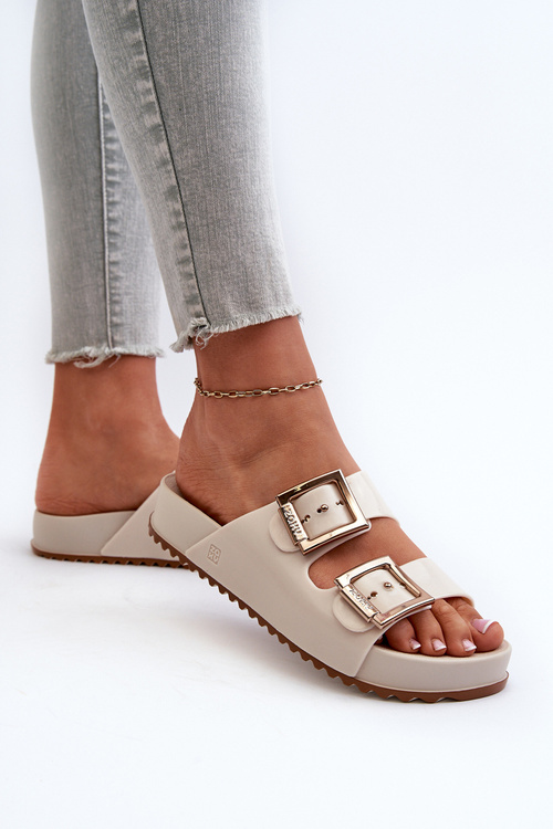 Гладкі жіночі тапочки ZAXY NN285058 Бежеві