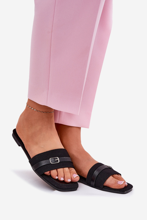 Плоскі Жіночі Сандалі З Ремінцем І Пряжкою Чорні Зиліна