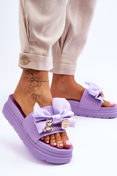 Тапочки з бантиком і плюшевим ведмедиком Вайолет Сюзі