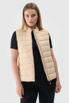 Жіноча пухова жилета з коміром 4F бежева 4FWAW24TVJAF139-83S
