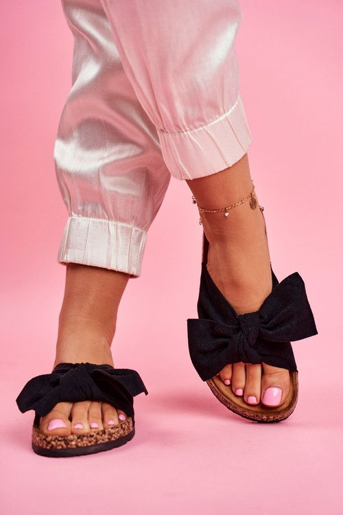 Шльопанці з пробковою підкладкою, чорні Wendy