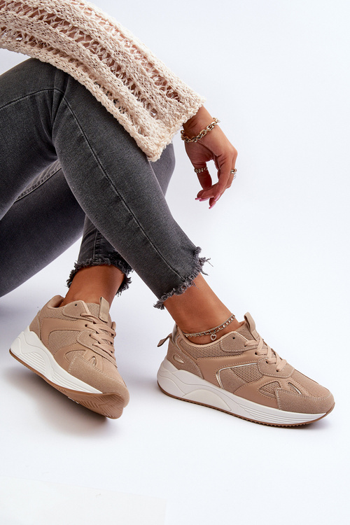 Жіночі кросівки на платформі коричневі Lenivia
