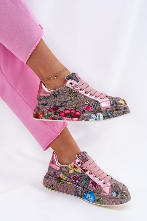 Візерункові кросівки на платформі з декором GOE RR2N4002 Мультikolor