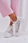 Жіночі Кросівки На Платформі З В'язаної Верхньою Частиною Білі Mirietto