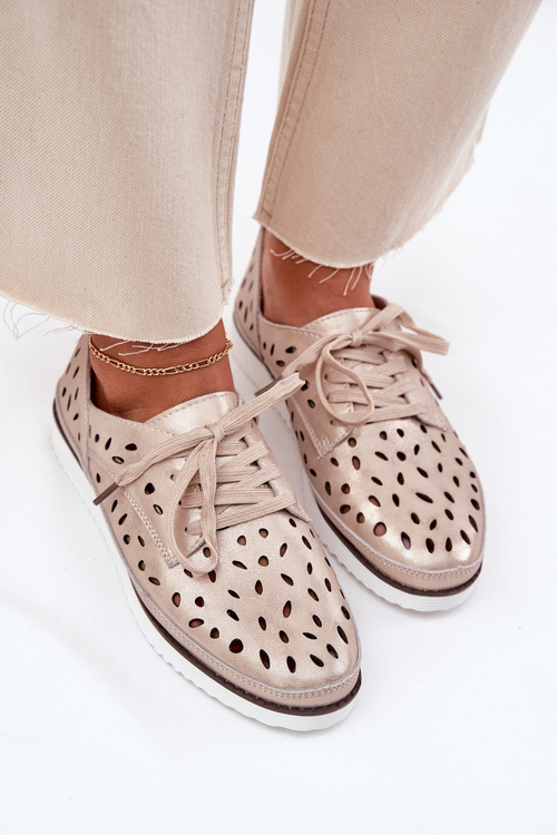 Жіноче Шкіряне Взуття S.Barski LR51-611 Золоті