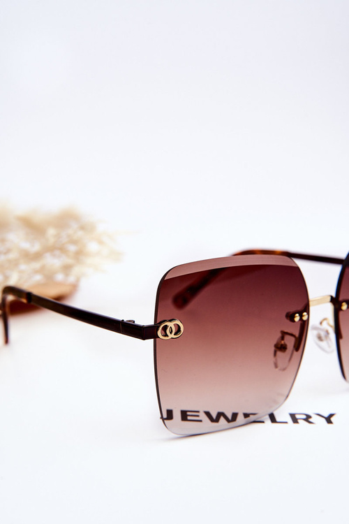 Великі жіночі сонцезахисні окуляри 400UV E4721 Коричневі