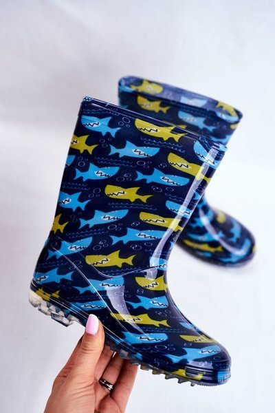 Чоботи гумові калоші дитячі Navy Blue Shark
