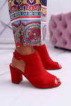 Жіночі босоніжки на шпильці з відкритим носком Red Esta