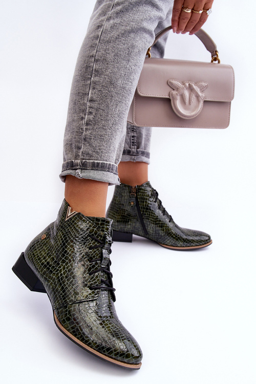 Жіночі шкіряні черевики Maciejka 5743C-09 Зелені