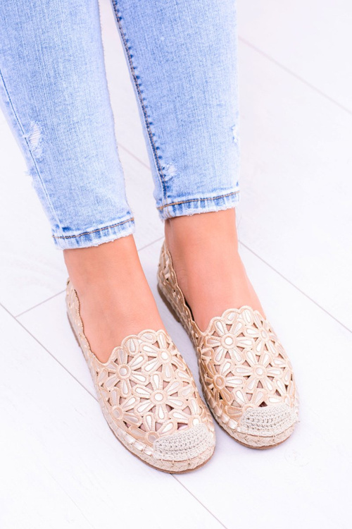 Жіночі балерини Lu Boo Золоті еспадрільї в кольорі Flowers Macarena