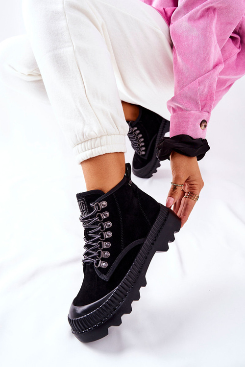 Шкіряні черевики Trapper Big Star II274363 Чорні