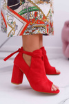 Червоні жіночі босоніжки на шпильці Сірі чоботи з відкритим носком