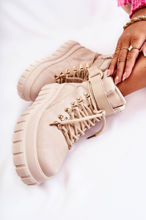 Модні жіночі ботильйони світло-бежеві La Blanca