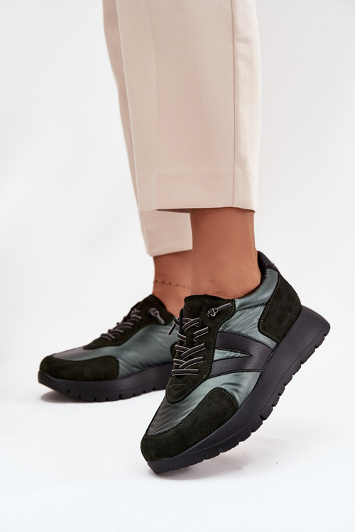 Жіночі кросівки на платформі Vinceza 58561 Темно-зелений