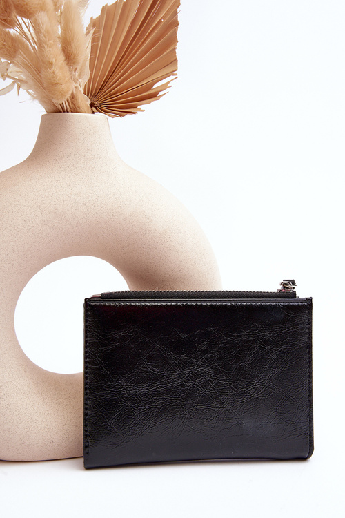 Жіночий гаманець зі штучної шкіри чорний Cudea