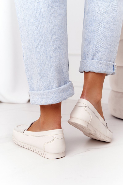 Жіночі шкіряні мокасини S.Barski 97630 Екрю