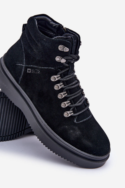 Чоловічі замшеві утеплені чоботи Big Star OO174187 Чорні