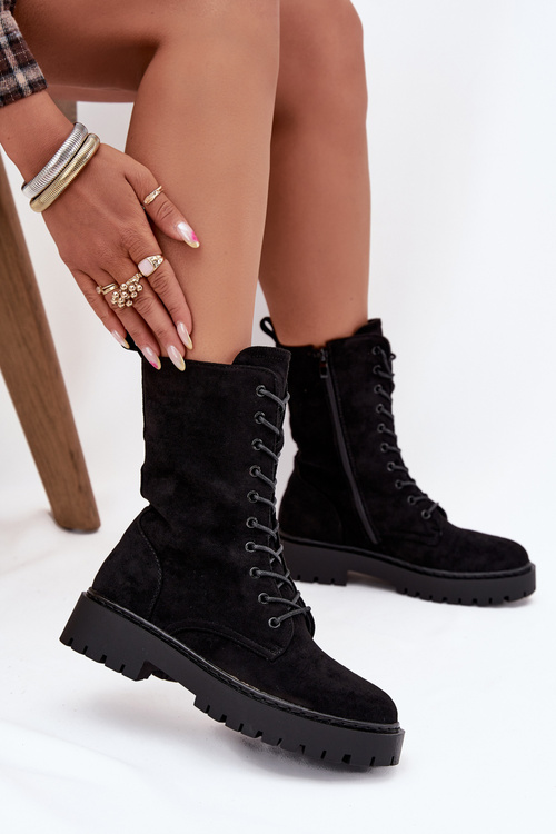 Жіночі робочі черевики з утеплювачем Чорні Marvielle