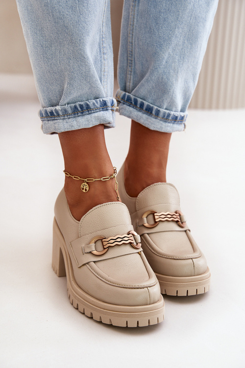 Zazoo 20175 Жіночі туфлі з лакованої шкіри Натуральна шкіра світло-бежевого кольору